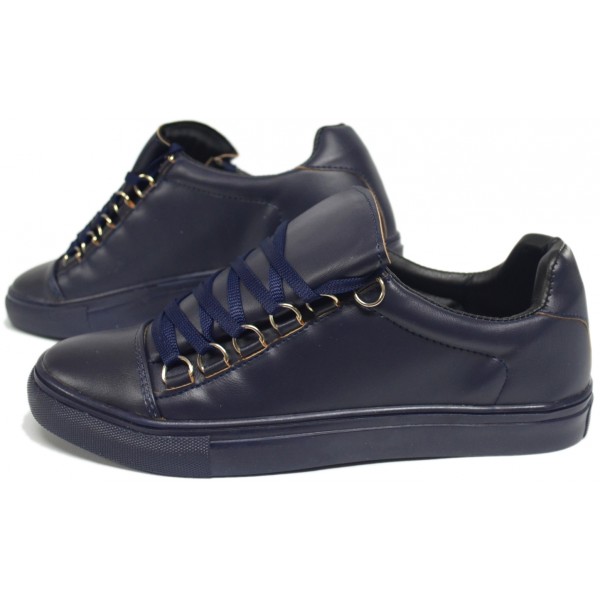 Heren Blauwe Lage Sneaker Heren Blauwe Lage Sneaker